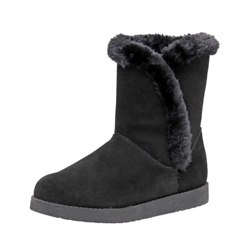 🆕 Black Suede Pullon Cozy Boots - size 8